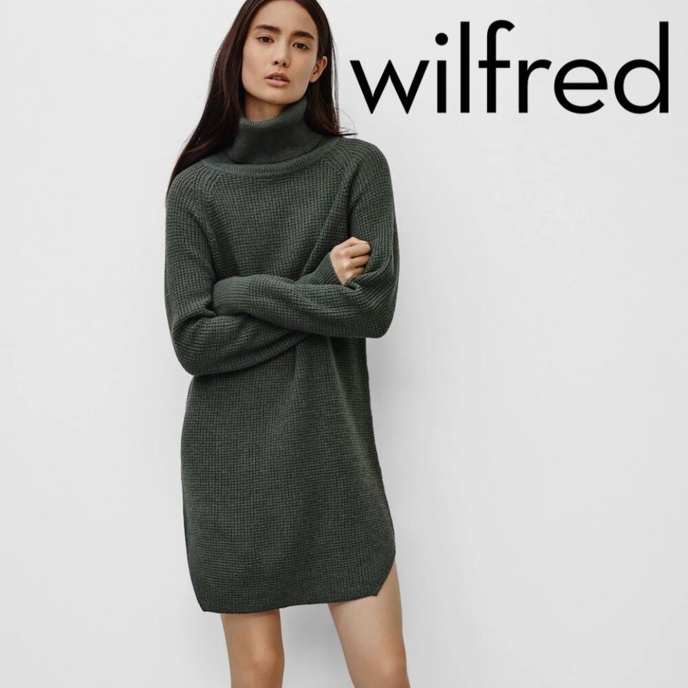 Aritizia Wilfred Free Merino Wool Bianca Dress, Navy, Sz M